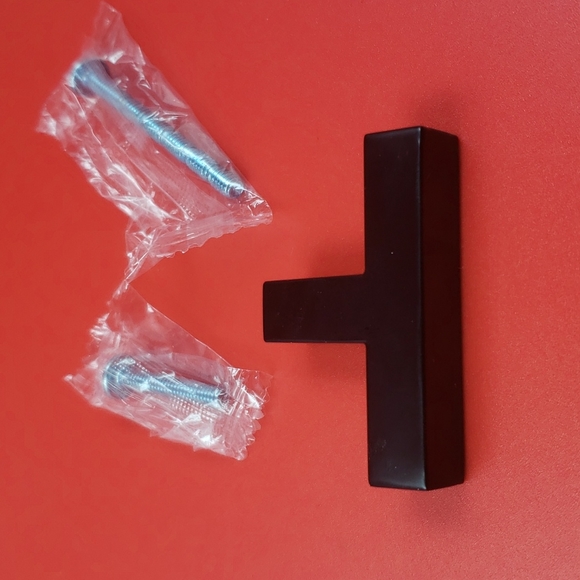 1 x 10 Pack Black Cabinet Knobs 2'' Squared T-Bar - Squared Base - Picture 4 of 5